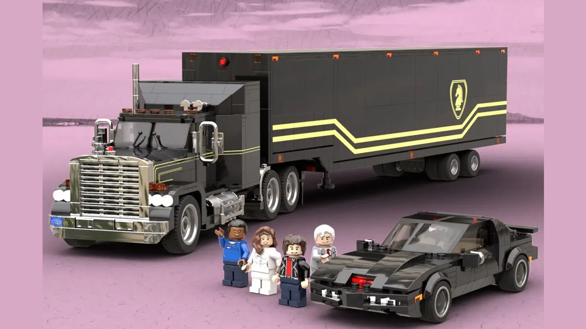 KNIGHT RIDER: KITT AND THE FLAG MOBILE COMMAND UNIT Achieves 10K Support on LEGO IDEAS