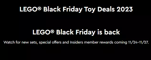 LEGO® Shop 'Black Friday' and 'Insiders Weekend' 2023: Expect GWP, Discounts, and more