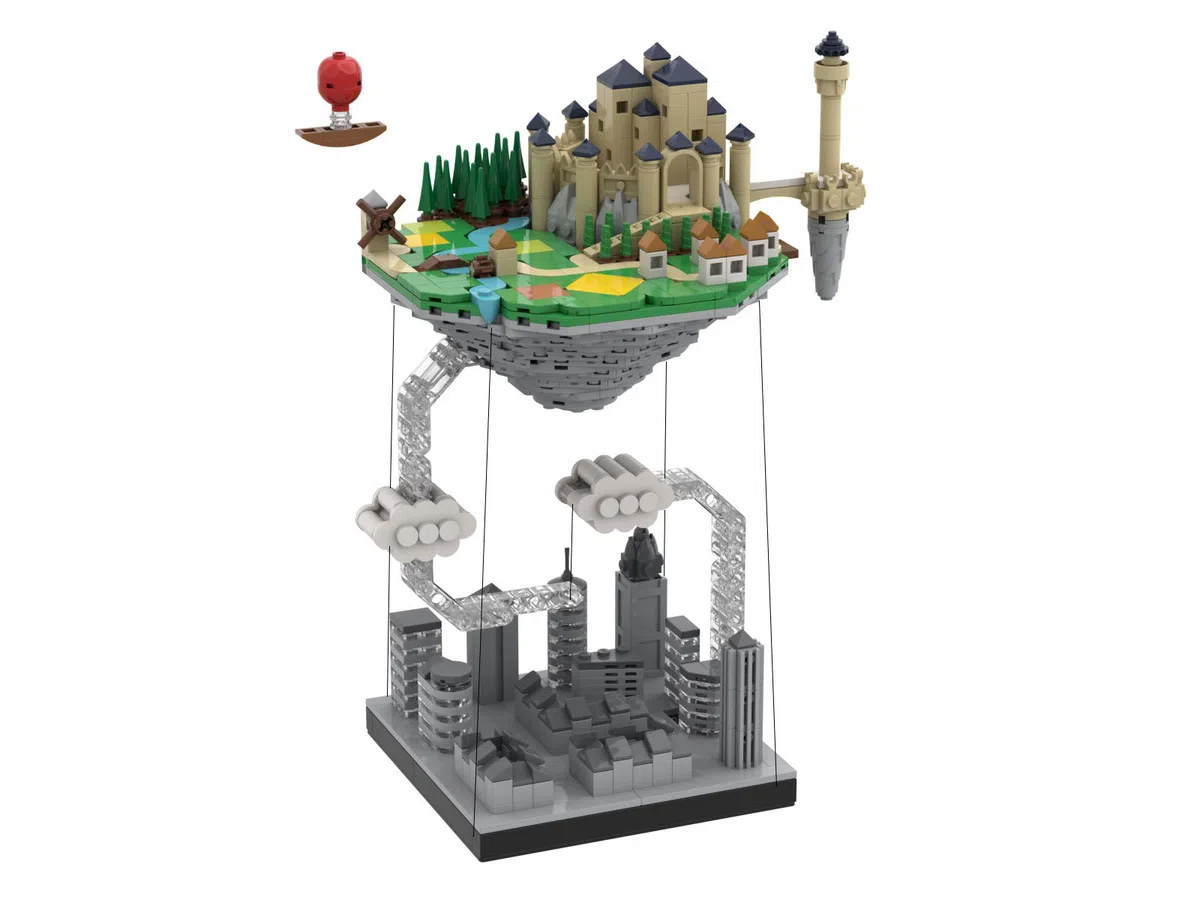 FLOATING ISLAND (USING TENSEGRITY) Achieves 10K Support on LEGO IDEAS