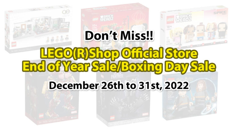 Don’t Miss LEGO(R)Shop End of Year Sale and Boxing Day Sale from Dec. 26, 2022 in US and Canada