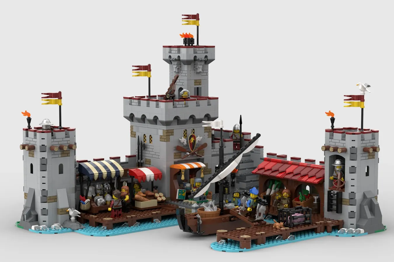 MEDIEVAL SEASIDE MARKET | LEGO(R)IDEAS 10K Design for 2023 1st Review