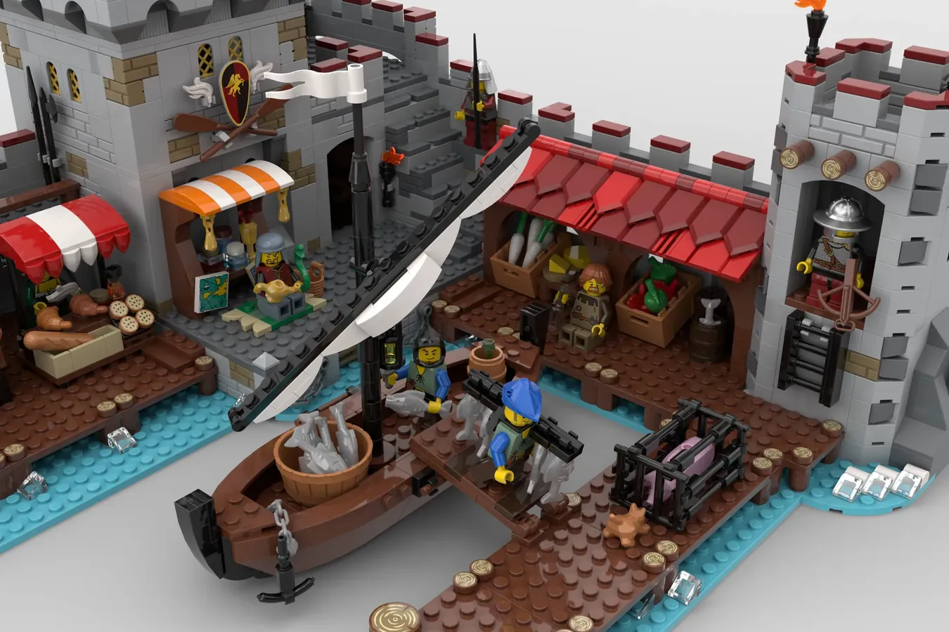 MEDIEVAL SEASIDE MARKET | LEGO(R)IDEAS 10K Design for 2023 1st Review