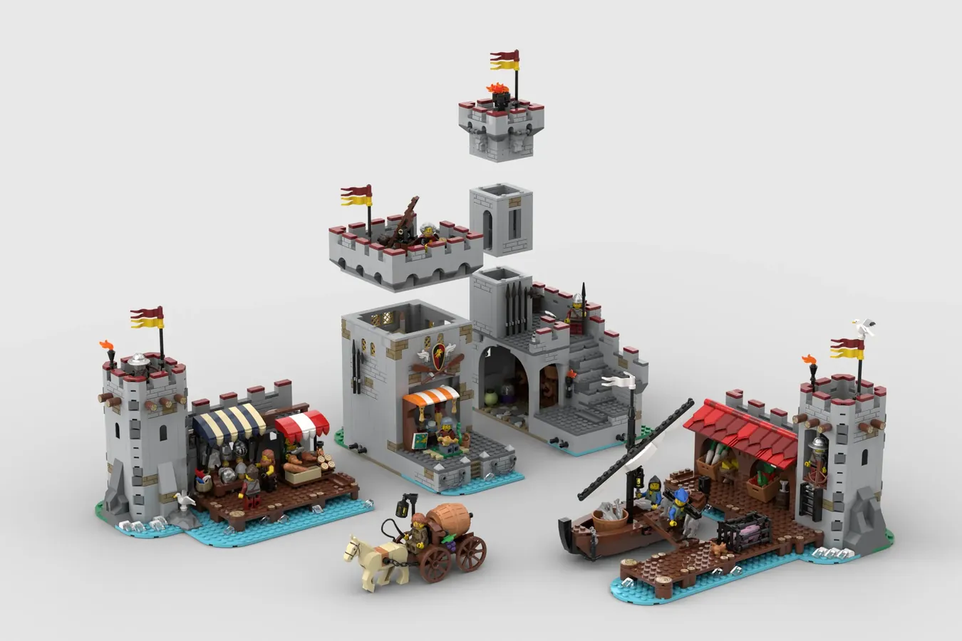 MEDIEVAL SEASIDE MARKET | LEGO(R)IDEAS 10K Design for 2023 1st Review