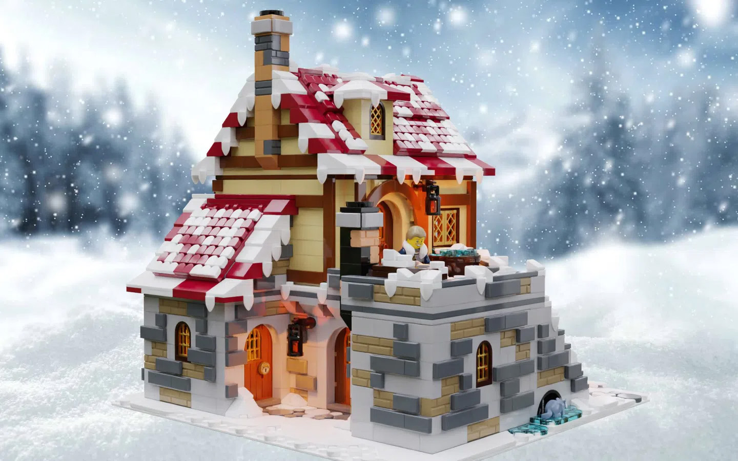 THE TAVERN UNDER THE SNOW Achieves 10K Support on LEGO IDEAS