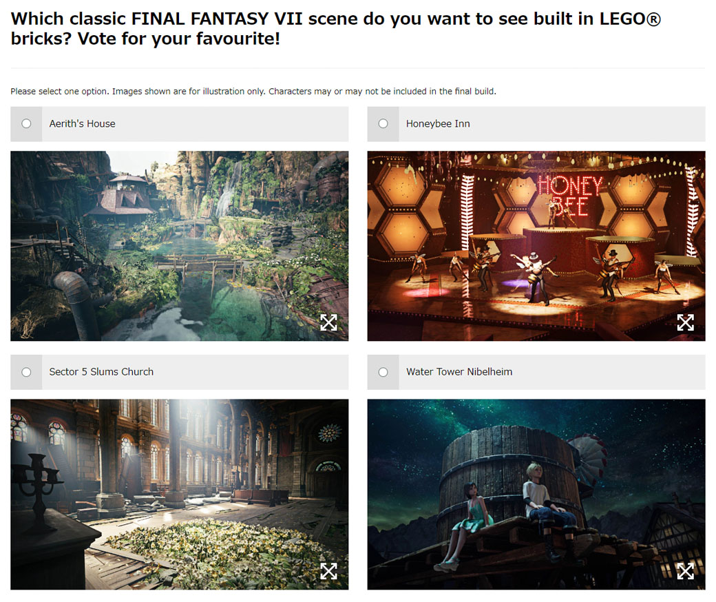 Vote for Final Fantasy VII Scene, that Square-Enix'll Remake with LEGO