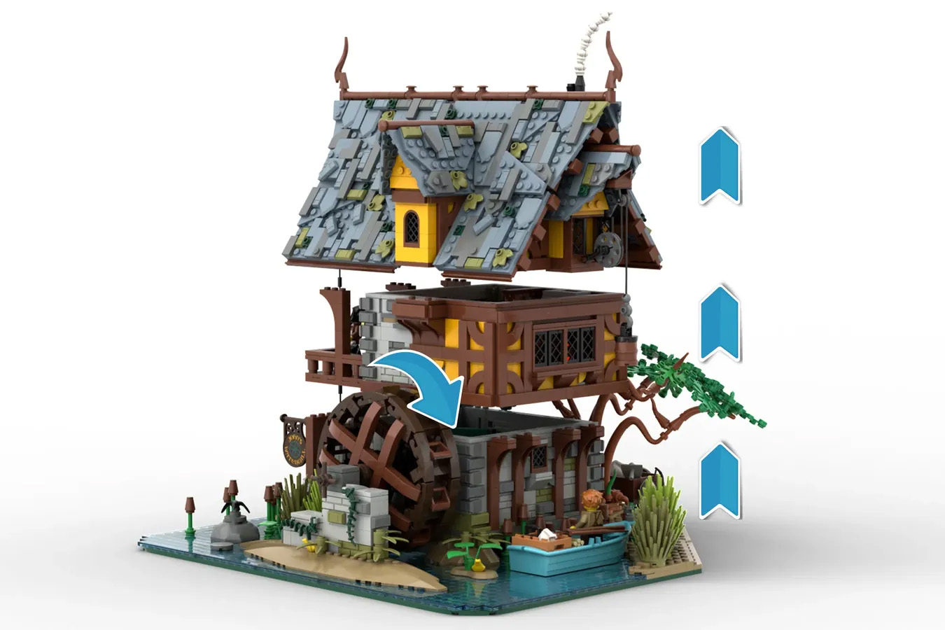 JOHN'S MEDIEVAL WATERMILL Achieves 10K Support on LEGO IDEAS