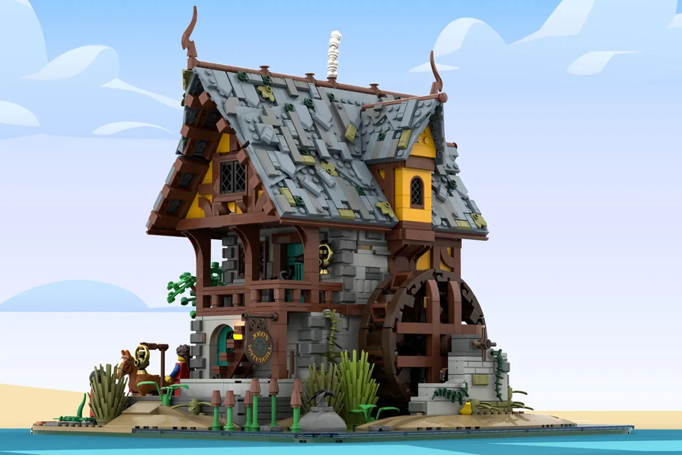 JOHN'S MEDIEVAL WATERMILL Achieves 10K Support on LEGO IDEAS